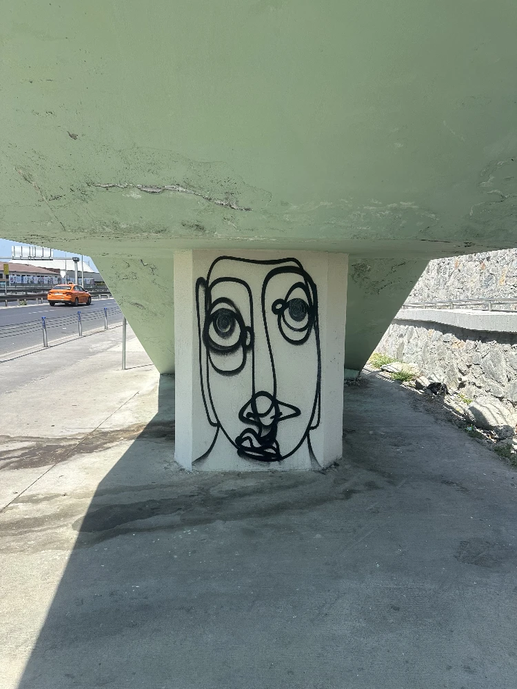 Graffiti under a pedestrian bridge