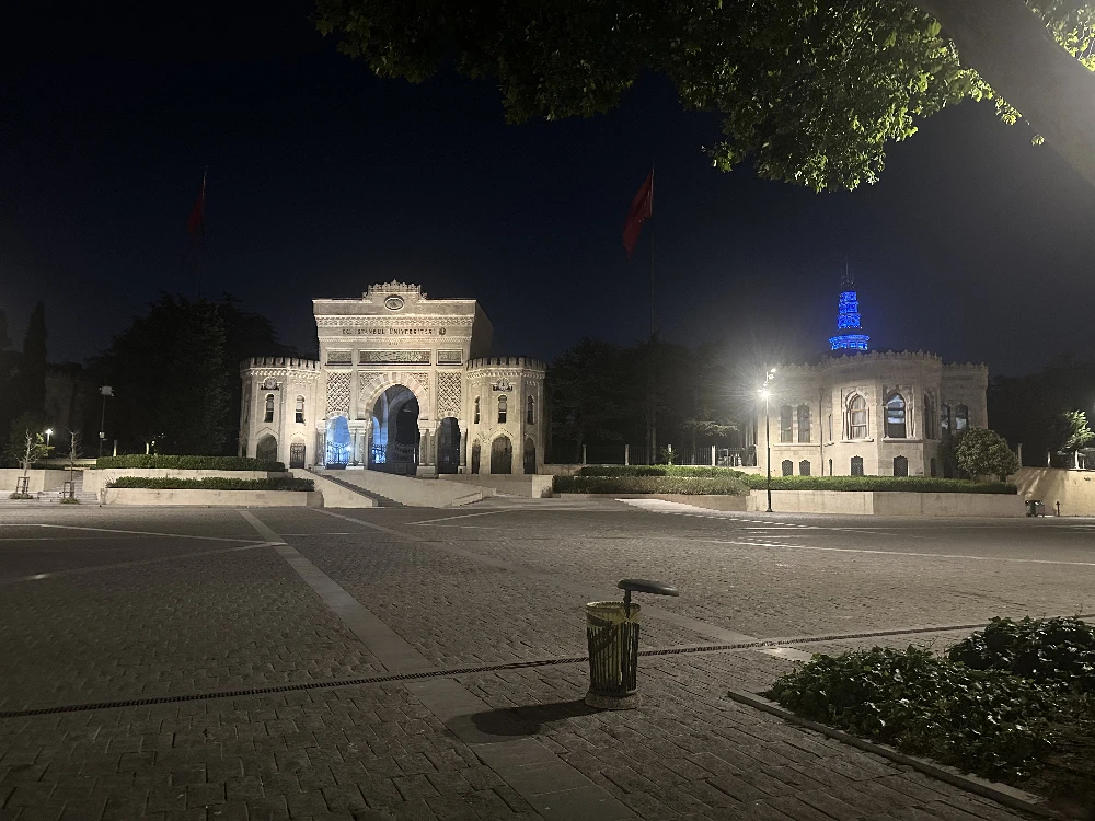 Istanbul University Main Entrance by Night